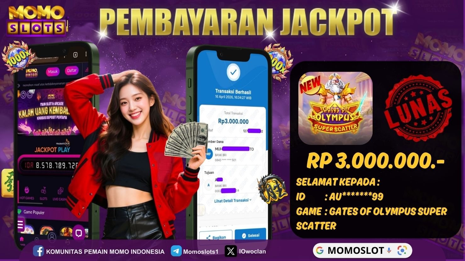 MOMOSLOTS JACKPOT SLOT GATES OF OLYMPUS SUPER SCATTER